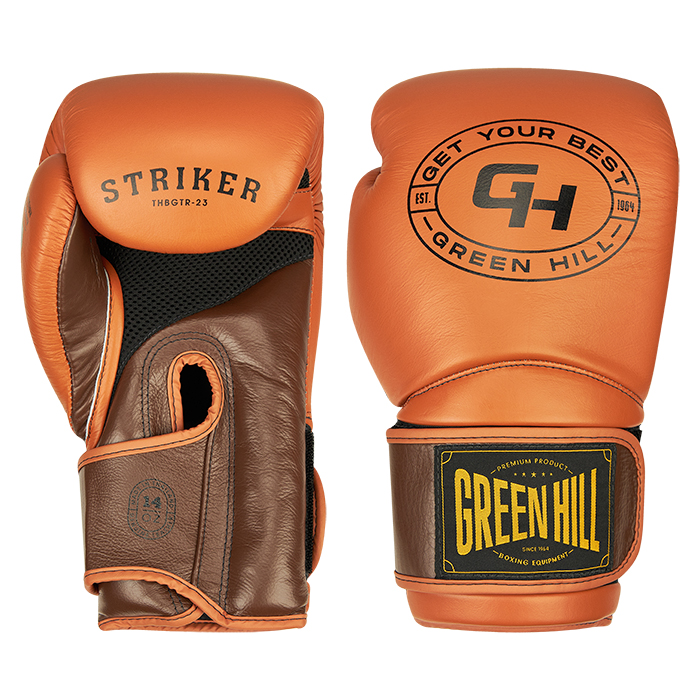 боксерские перчатки STRIKER коричневый/табачный Green Hill THBGTR-23 16oz