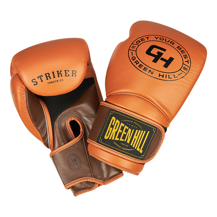 боксерские перчатки STRIKER коричневый/табачный Green Hill THBGTR-23 16oz