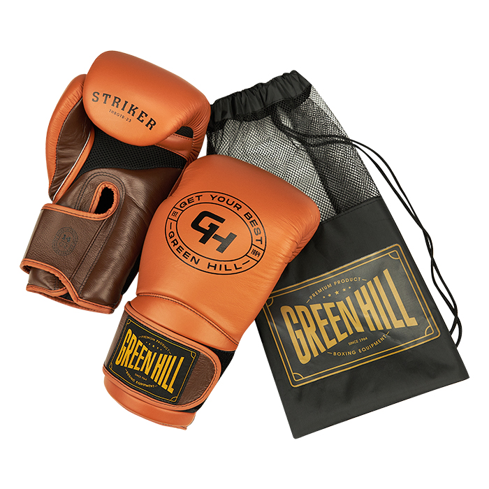 боксерские перчатки STRIKER коричневый/табачный Green Hill THBGTR-23 16oz