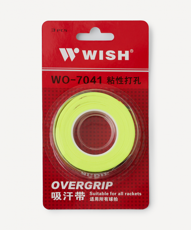 Намотки для ракетки Overgrip WO-7041, желто-зеленый, 3 шт, Wish ЦБ-00004410
