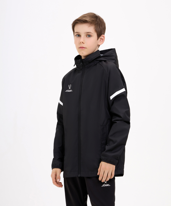 Куртка ветрозащитная CAMP 2 Rain Jacket, черный, детский, размер YM, Jögel ЦБ-00005429