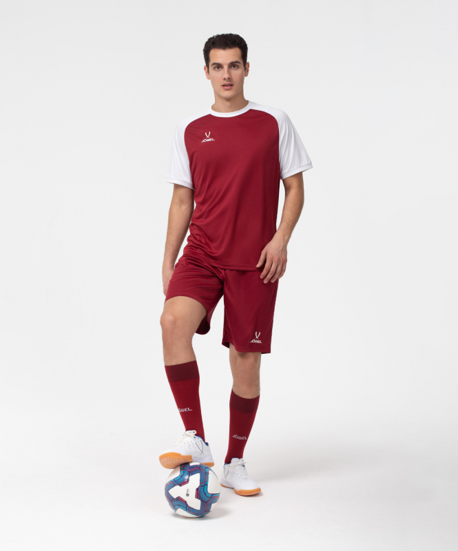 Футболка игровая JOGEL CAMP Reglan Jersey, гранатовый/белый, размер XXXL УТ-00016183