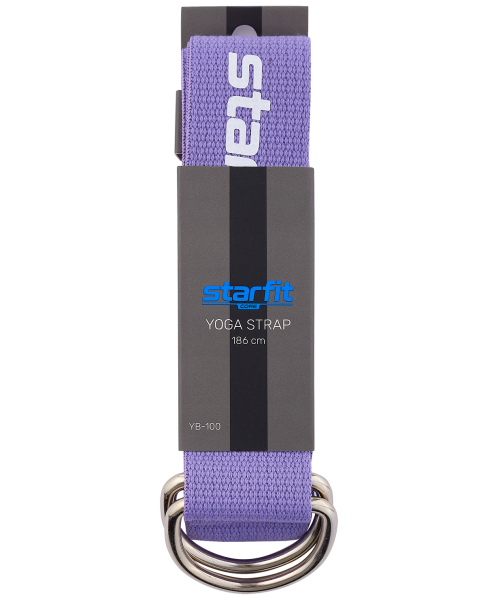 Ремень для йоги YB-100 183 см, хлопок, фиолетовый пастель, Starfit