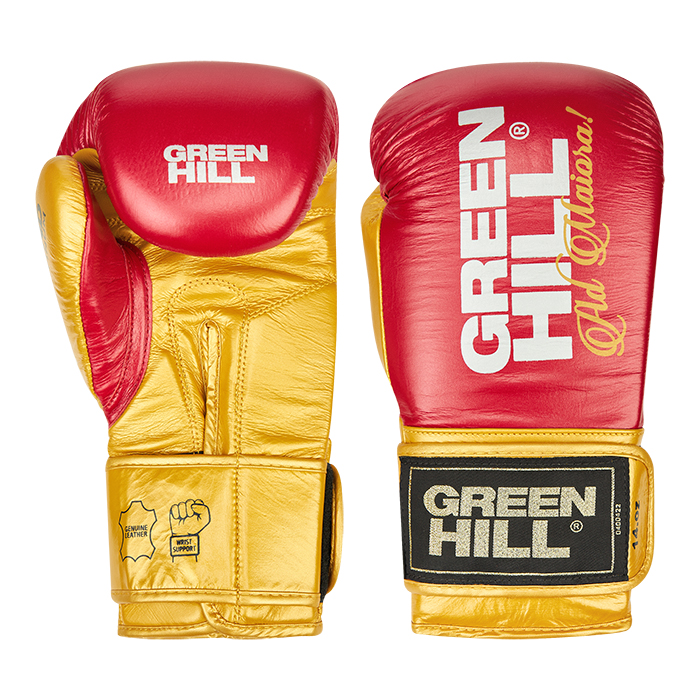 Боксерские перчатки LEGEND PLATINUM красно-золотые Green Hill BGLP-2246EU3 12oz