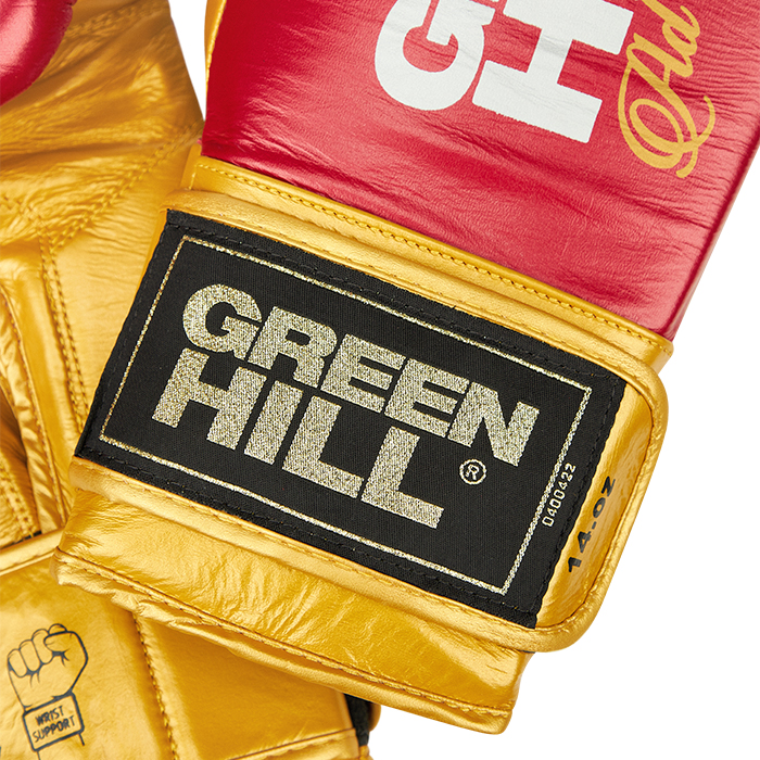 Боксерские перчатки LEGEND PLATINUM красно-золотые Green Hill BGLP-2246EU3 12oz