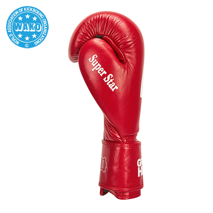 Кикбоксерские перчатки Super Star WAKO Approved красные Green Hill BGS-1213w 10oz