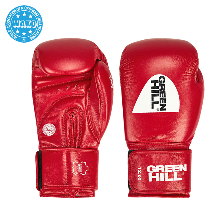 Кикбоксерские перчатки Super Star WAKO Approved красные Green Hill BGS-1213w 10oz