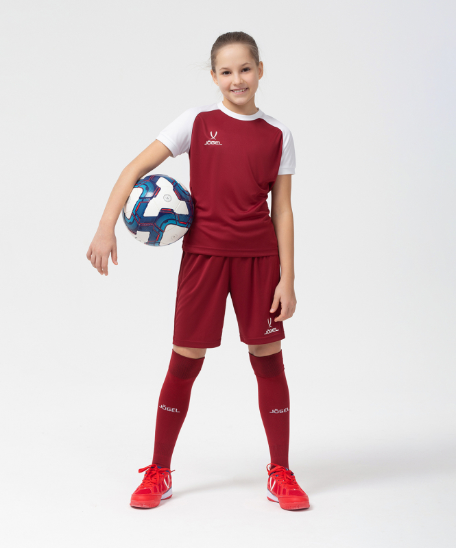 Шорты игровые CAMP Classic Shorts, гранатовый/белый, детский, размер YL, Jögel УТ-00016218