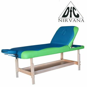 Массажный стационарный стол DFC NIRVANA, SUPERIOR2, дерев. ножки, 2 секции, цвет бирюз.с зелен.