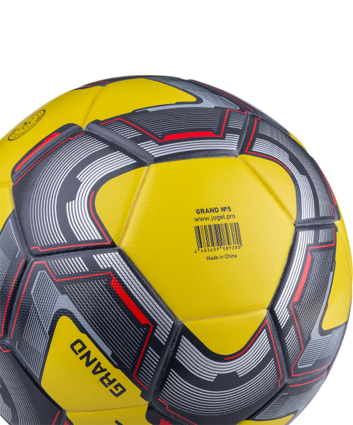 Мяч футбольный Grand, №5, желтый/серый/красный, Jögel