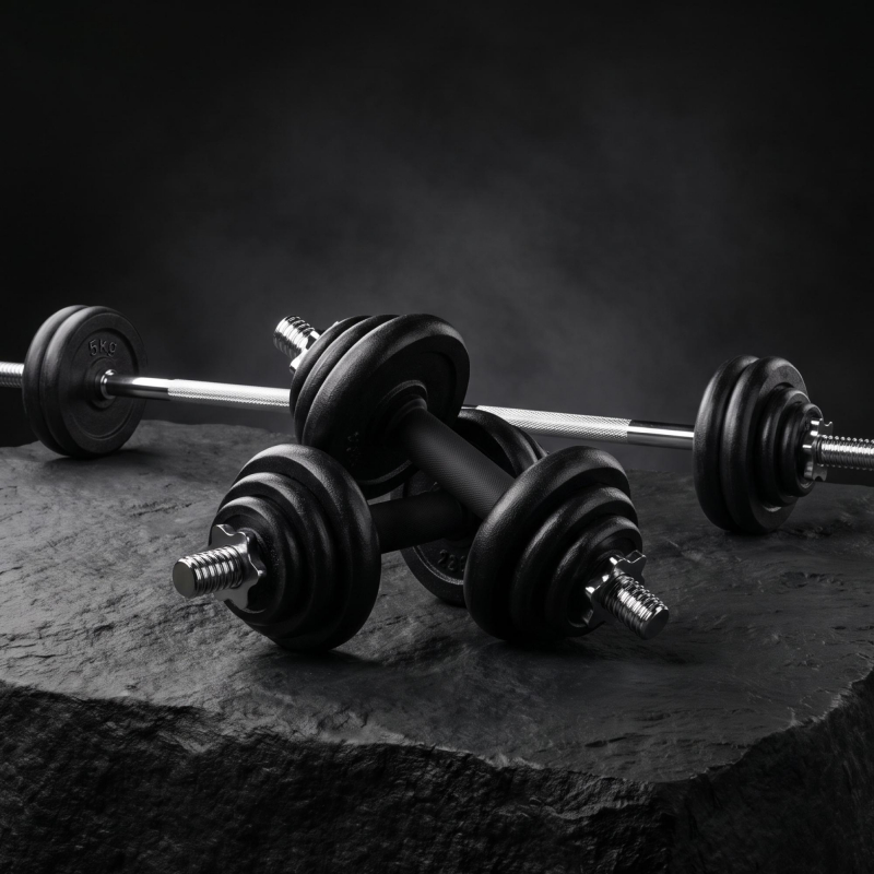 Набор гантелей и штанга UNIX Fit в кейсе 50 кг DBKITU50