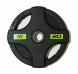 Диск олимпийский обрезиненный черный с двумя хватами 20 кг Original FitTools FT-2HGP-20