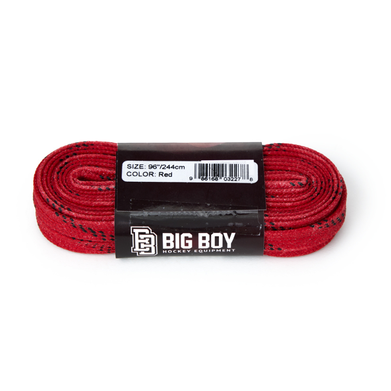 Шнурки для коньков BIG BOY Comfort Line с пропиткой, BB-LACES-CL-244RD, полиэстер, 244см, красн