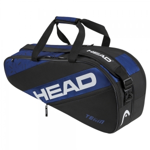 Сумка-чехол HEAD Team Racquet Bag M, 262324-BLBK, с карманом, для 6 тен.ракеток, черно-синий