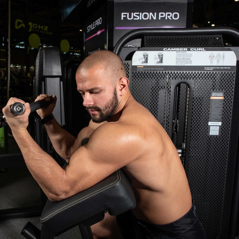 Бицепс-машина сидя. Стек E7030 80 кг DHZ Fitness