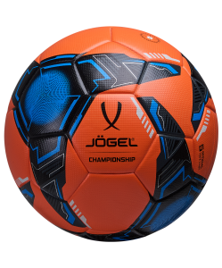 Мяч футбольный Championship №5, оранжевый/синий/черный, Jögel