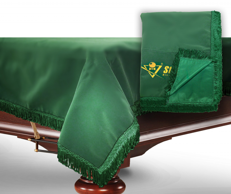 Чехол для б/стола 12-3 (зеленый с зеленой бахромой, с логотипом)