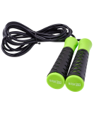 Скакалка RP-103 PVC, с нескользящей ручкой, 3.05 м, черный/зеленый, BASEFIT УТ-00019771