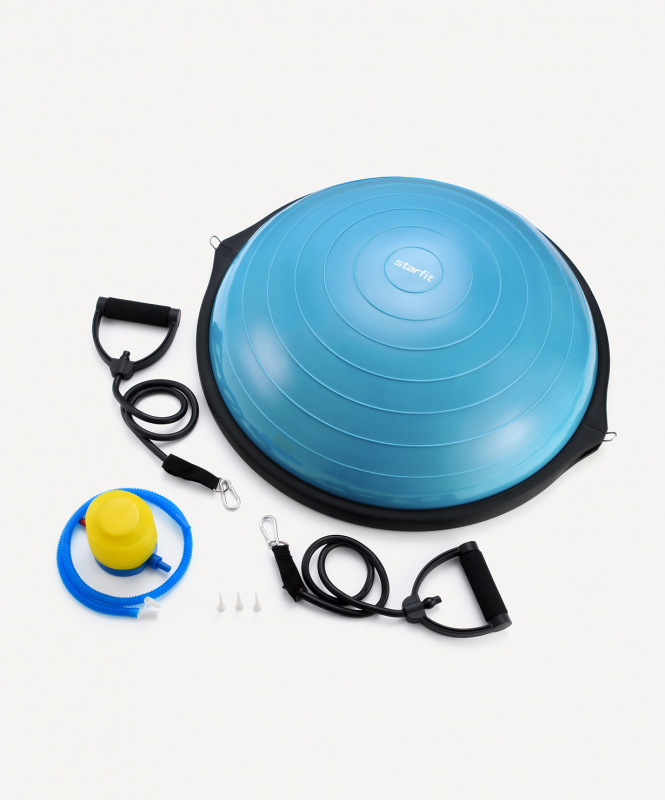 Полусфера STARFIT "BOSU" GB-502 с эспандерами, с насосом, синий ЦБ-00002517