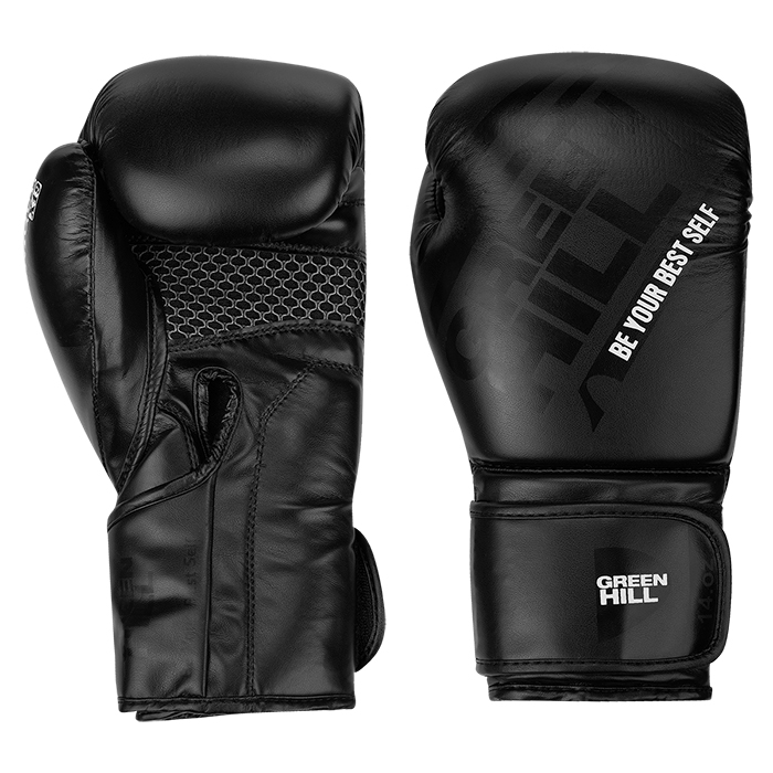 Боксерские перчатки UNIQUE черные Green Hill BGU-2308 16oz
