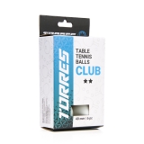 Мяч для наст. тенниса TORRES Club 2 ×, TT23014, диам. 40+мм, упак. 6 шт, белый