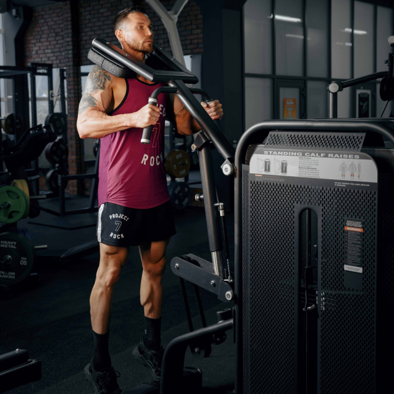 Голень стоя. Стек E7010 80 кг DHZ Fitness