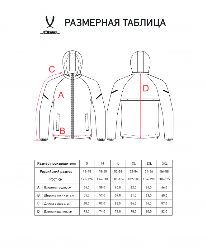 Куртка ветрозащитная CAMP 2 Rain Jacket, серый, размер XXXL, Jögel ЦБ-00003496