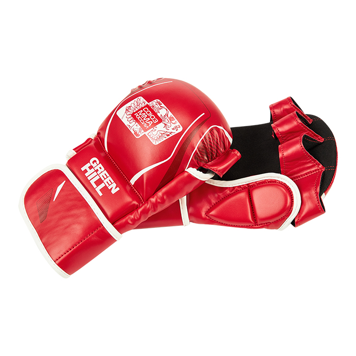 Перчатки СОЮЗ MMA РОССИИ красные Green Hill MMI-603MMAU S