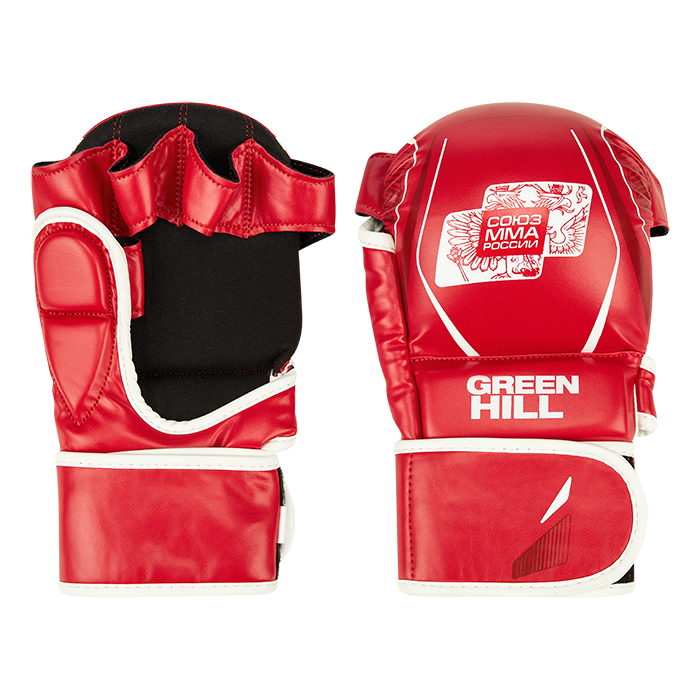 Перчатки СОЮЗ MMA РОССИИ красные Green Hill MMI-603MMAU S
