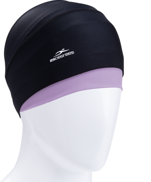 Шапочка для плавания Duplo Black/Lilac, полиамид, для длинных волос, 25Degrees