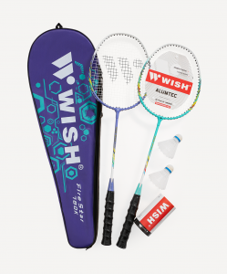 Набор для бадминтона WISH Firestar 780, 2 ракетки, 2 волана, голубой/фиолетовый ЦБ-00008285