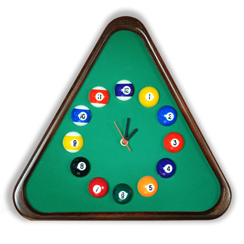 Часы Треугольник ясень/сукно (№1, Manchester 45 Yellow green ш1.98м)