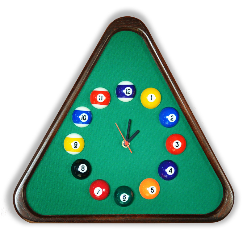 Часы Треугольник ясень/сукно (№1, Manchester 45 Yellow green ш1.98м)