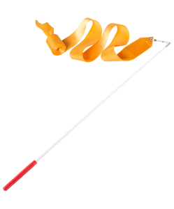 Лента для художественной гимнастики AGR-201 6м, с палочкой 56 см, оранжевый, Amely