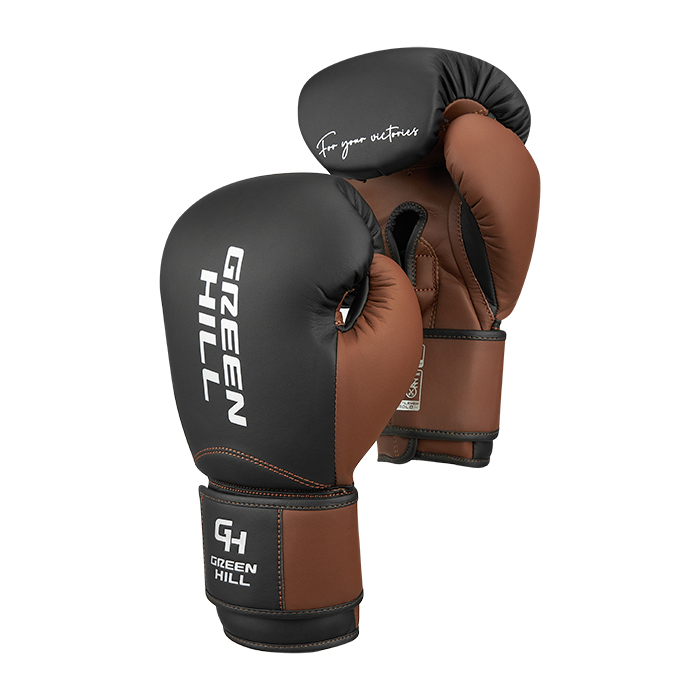 Боксерские перчатки Force TRAINING Чёрно-коричневые Green Hill CNBGKT-980 12oz