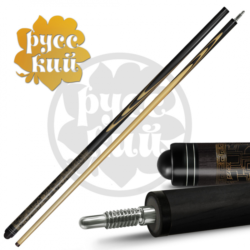 16-1-Пул Кий Версаче 9-запилов 2 РС, черн.граб/граб (РК)