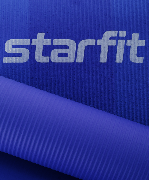 Коврик для йоги и фитнеса FM-301, NBR, 183x58x1,2 см, темно-синий, Starfit