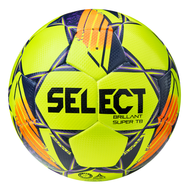 Мяч футб. SELECT Brillant Super TB, 3615968509, р.5, FIFA PRO, ПУ, 32пан. термосш, желто-оранж-фиолет
