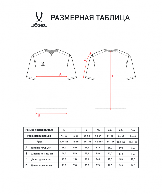 Футболка тренировочная JOGEL DIVISION PerFormDRY Training CVC Tee, темно-синий, размер XXXL ЦБ-00004096