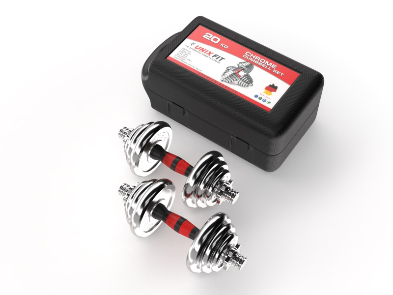 Набор гантелей UNIX Fit в кейсе 20 кг DBKITU20