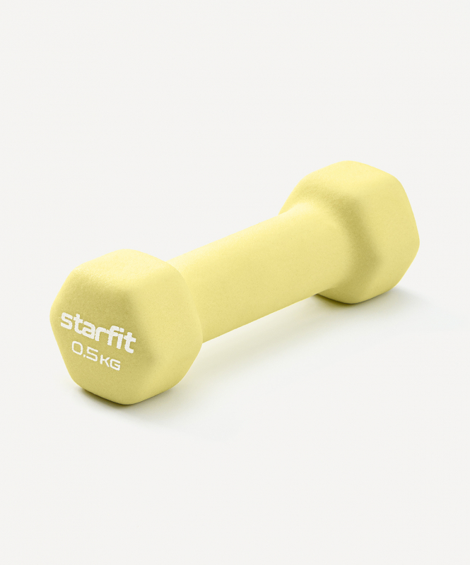 Гантель неопреновая DB-201 0.5 кг, желтый пастельный, Starfit ЦБ-00001425