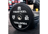 Диск EVO каучуковый 15 кг, чёрный YOUSTEEL