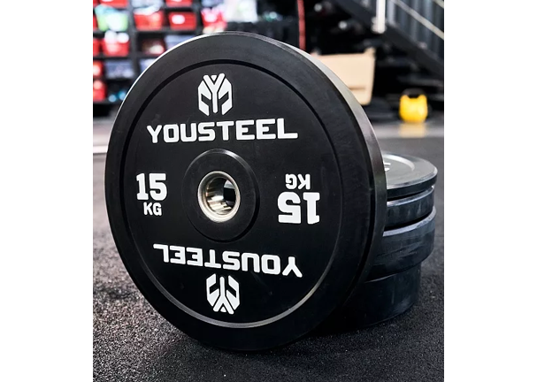 Диск EVO каучуковый 15 кг, чёрный YOUSTEEL