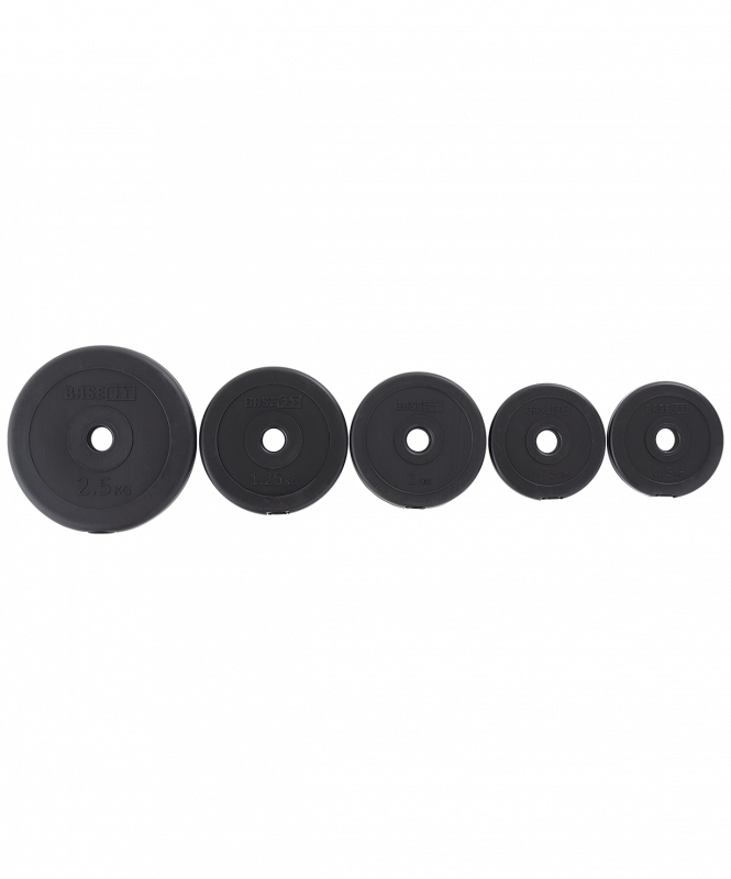 Диск пластиковый BB-203 d=26 мм, черный, 1 кг, BASEFIT УТ-00019752