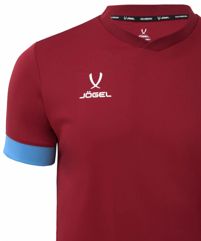 Футболка игровая DIVISION PerFormDRY Union Jersey, гранатовый/голубой/белый, размер YS, Jögel УТ-00020594