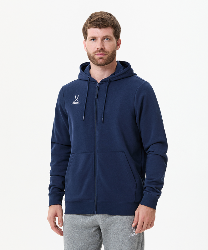 Худи на молнии ESSENTIAL Cotton Zip Hoodie, темно-синий, Jögel ЦБ-00003857