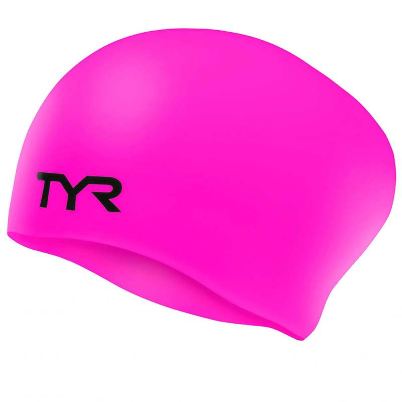 Шапочка для плавания подростковая TYR Long Hair Wrinkle-Free Silicone Cap Jr, LCSJRL-693, розовая