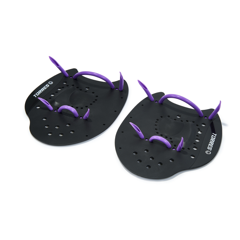 Лопатки для плавания TORRES, Арт.SWP112403BL, размер L, черно-фиолетовый