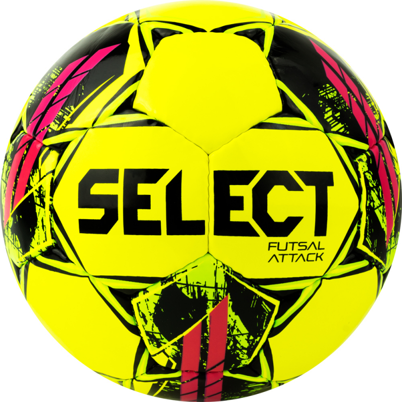 Мяч футзал. SELECT Futsal Attack V22, 1073460559, размер 4, 32п, ПУ, руч.сш, желто-зелено-розовый