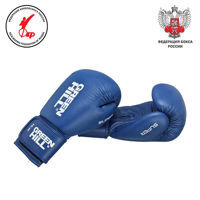 Боксерские перчатки SUPER синие Green Hill BGS-2271LR 10oz